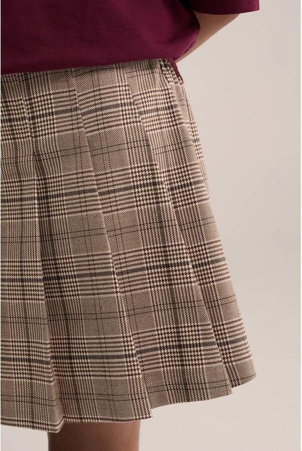 WE Fashion geruite skort beige - Foto 2
