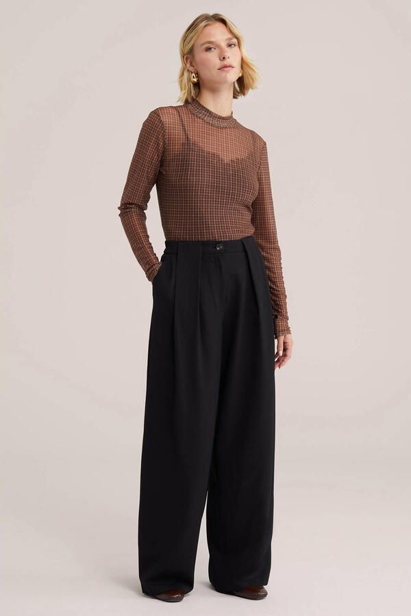 WE Fashion geruite top bruin - Foto 2
