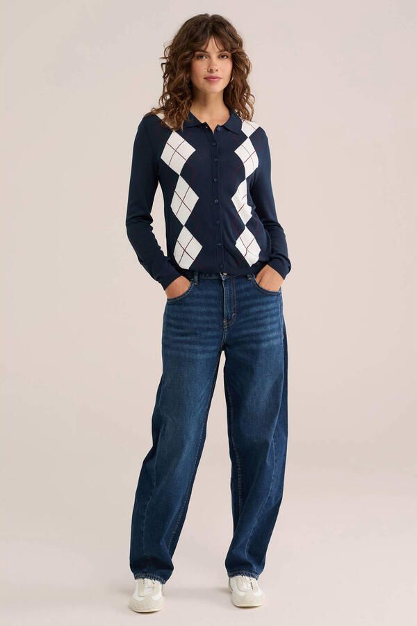 WE Fashion geruite vest blauw - Foto 3