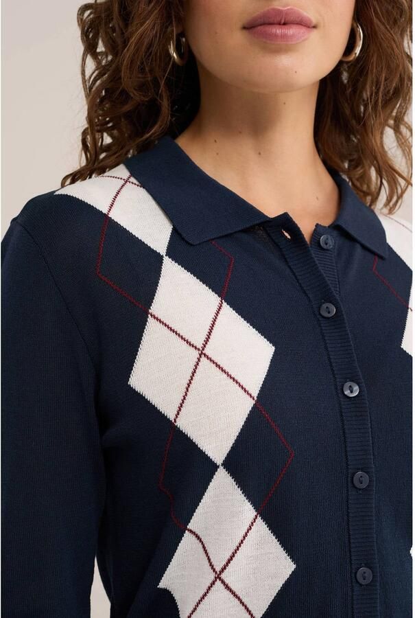 WE Fashion geruite vest blauw - Foto 2