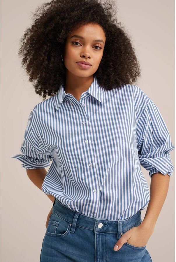 WE Fashion gestreepte blouse blauw