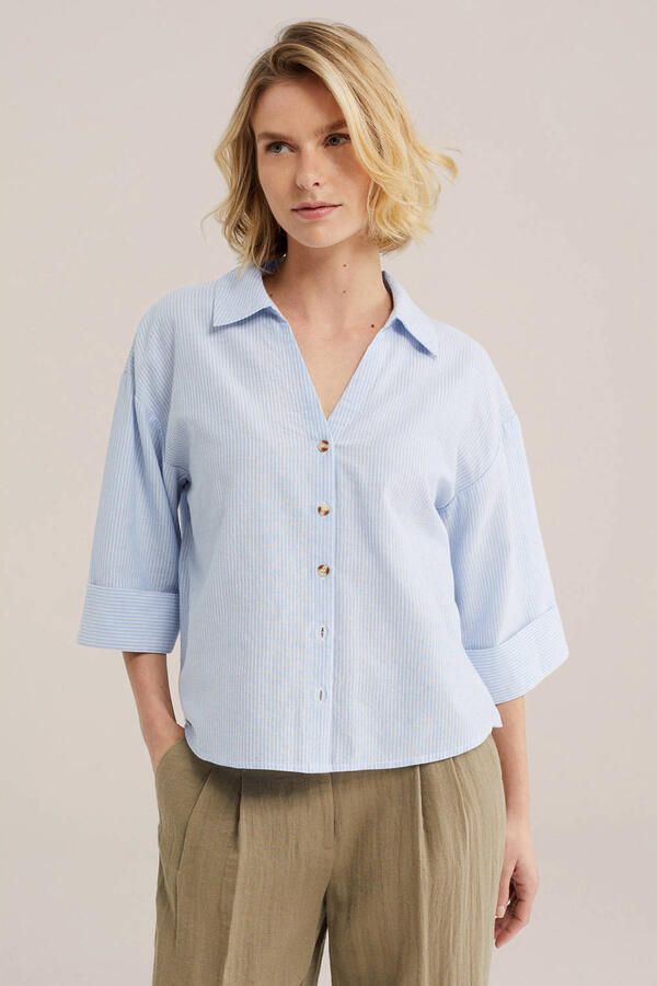 WE Fashion gestreepte blouse blauw
