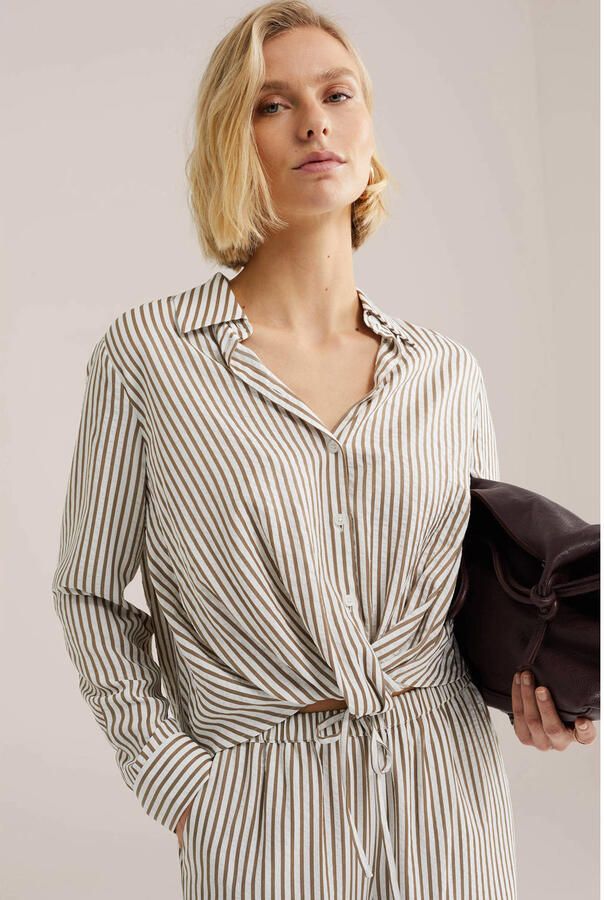 WE Fashion gestreepte blouse bruin - Foto 2