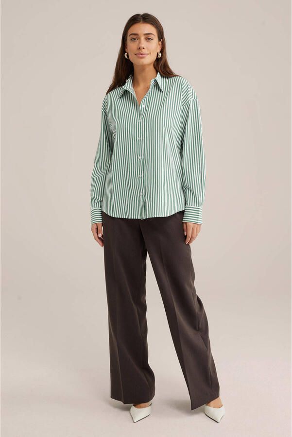 WE Fashion gestreepte blouse groen