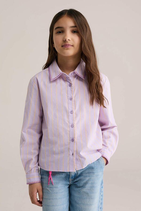 WE Fashion gestreepte blouse lila