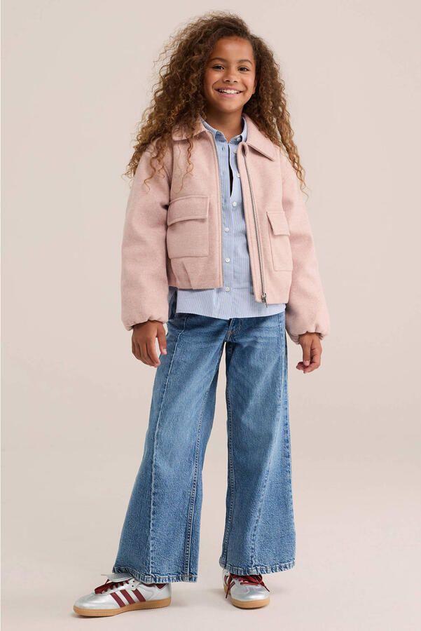 WE Fashion gestreepte blouse met borduursels lichtblauw - Foto 2
