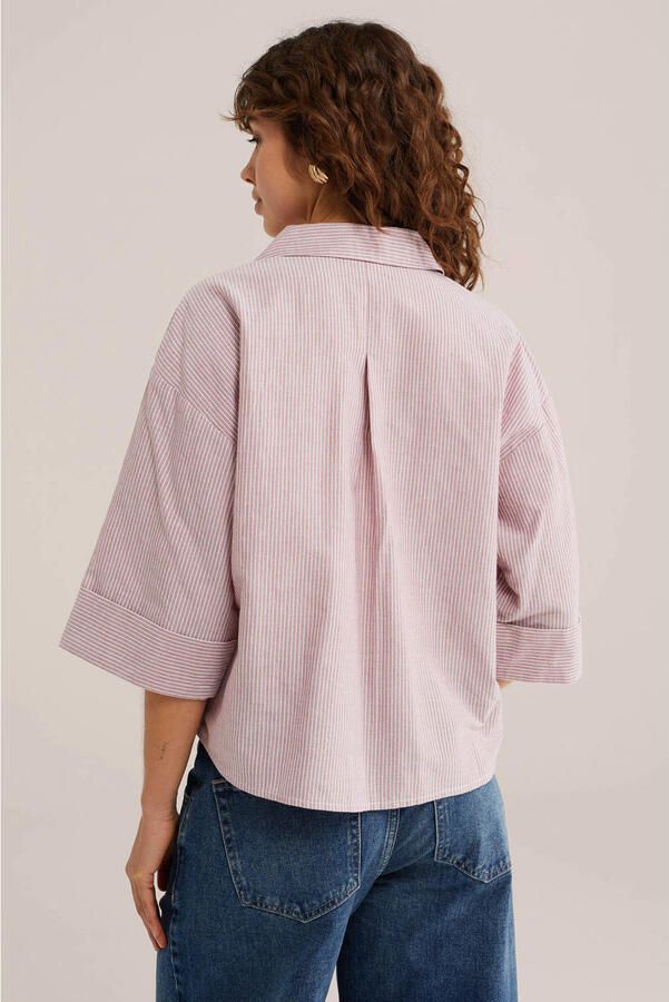 WE Fashion gestreepte blouse oudroze - Foto 3