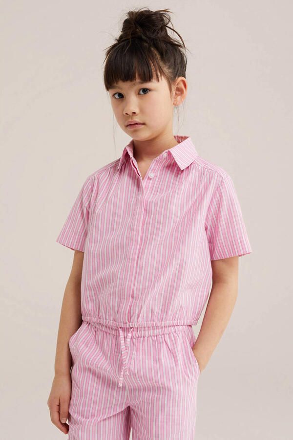 WE Fashion gestreepte blouse roze