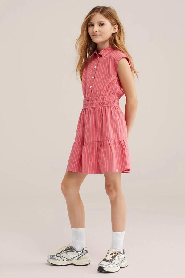 WE Fashion gestreepte blousejurk roze - Foto 3