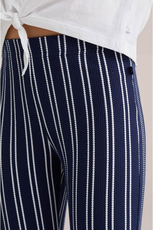 WE Fashion gestreepte flared broek donkerblauw - Foto 3