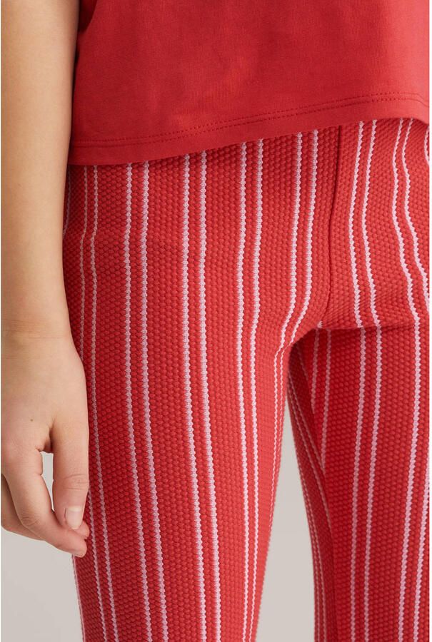 WE Fashion gestreepte flared broek rood - Foto 2