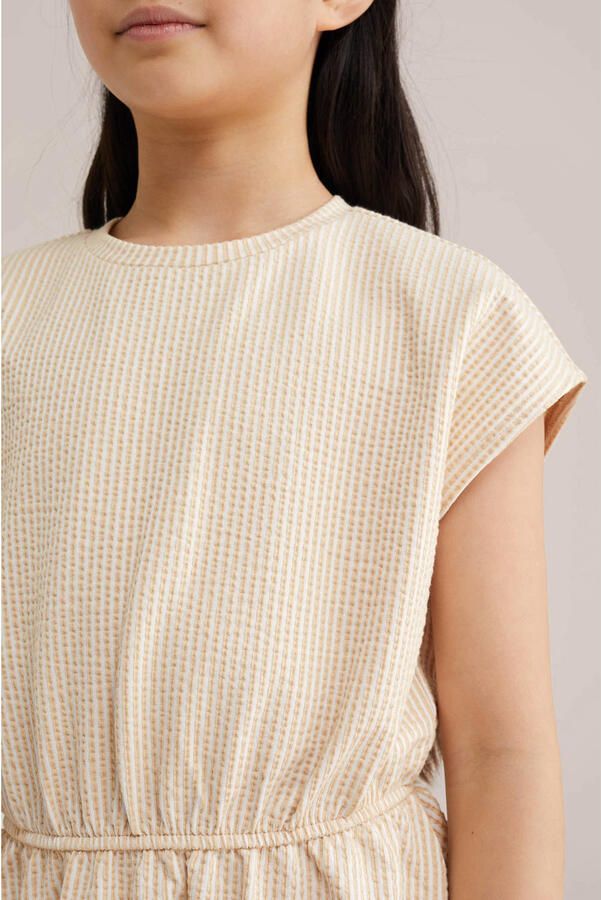 WE Fashion gestreepte korte jurk beige - Foto 2