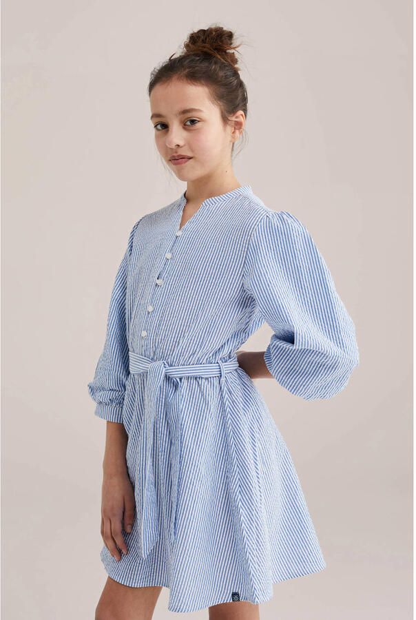 WE Fashion gestreepte korte jurk blauw - Foto 3