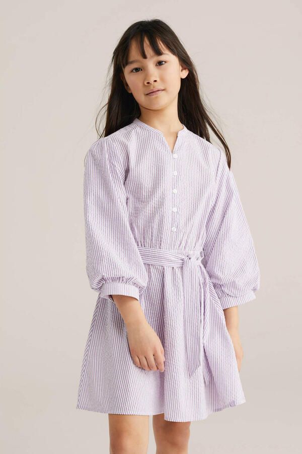 WE Fashion gestreepte korte jurk lila
