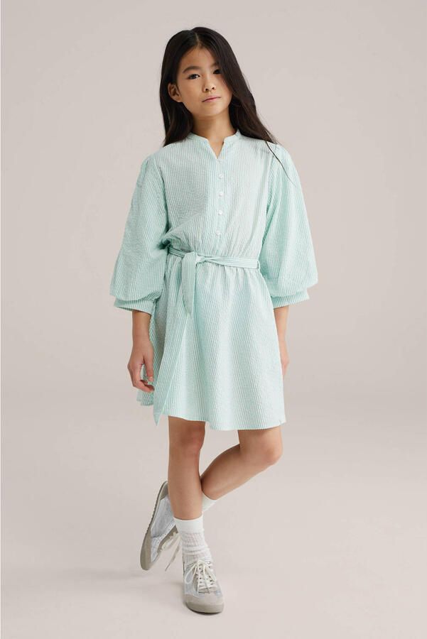 WE Fashion gestreepte korte jurk mintgroen - Foto 2