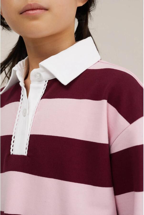 WE Fashion gestreepte midi jurk lichtroze - Foto 3