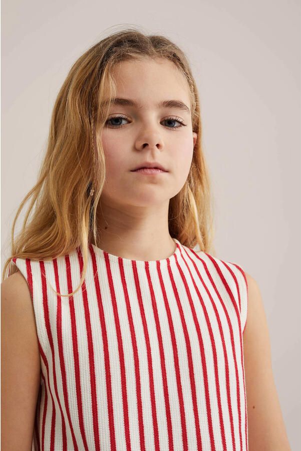WE Fashion gestreepte mouwloze top rood - Foto 2