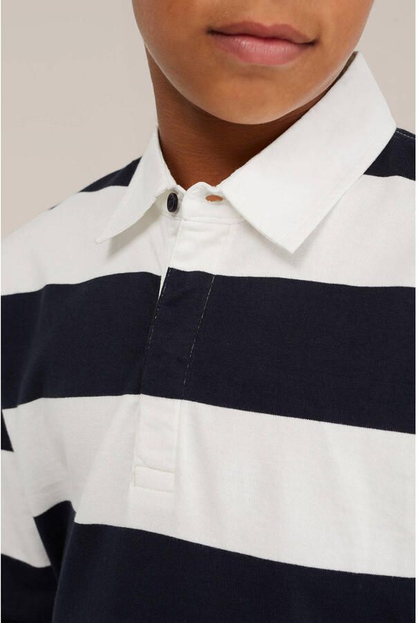 WE Fashion gestreepte polo donkerblauw - Foto 3
