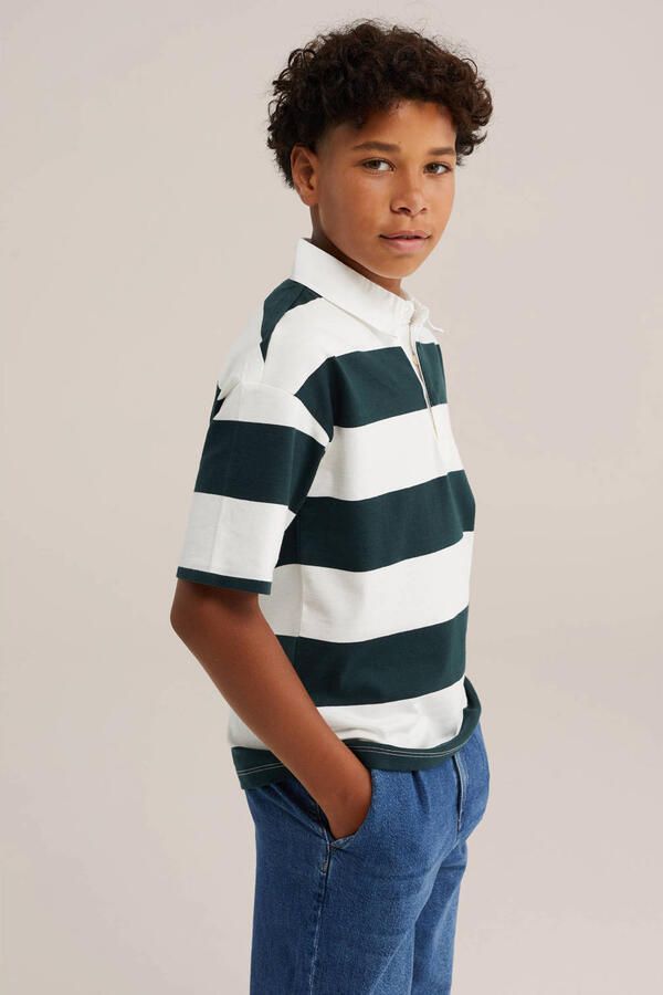 WE Fashion gestreepte polo donkergroen - Foto 2