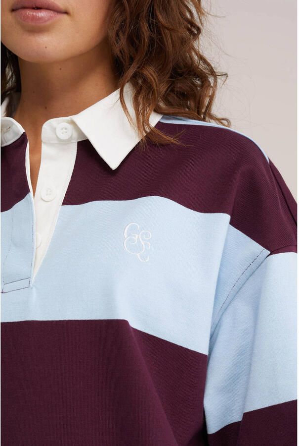 WE Fashion gestreepte polo donkerrood - Foto 2