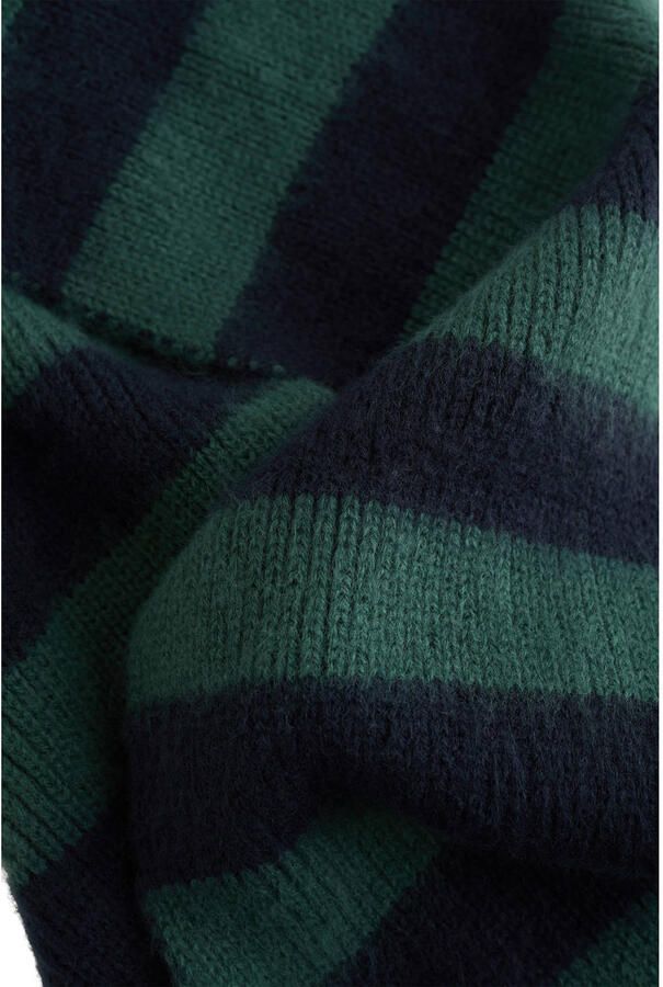 WE Fashion gestreepte sjaal donkerblauw donkergroen Jongens Acryl Streep - Foto 2