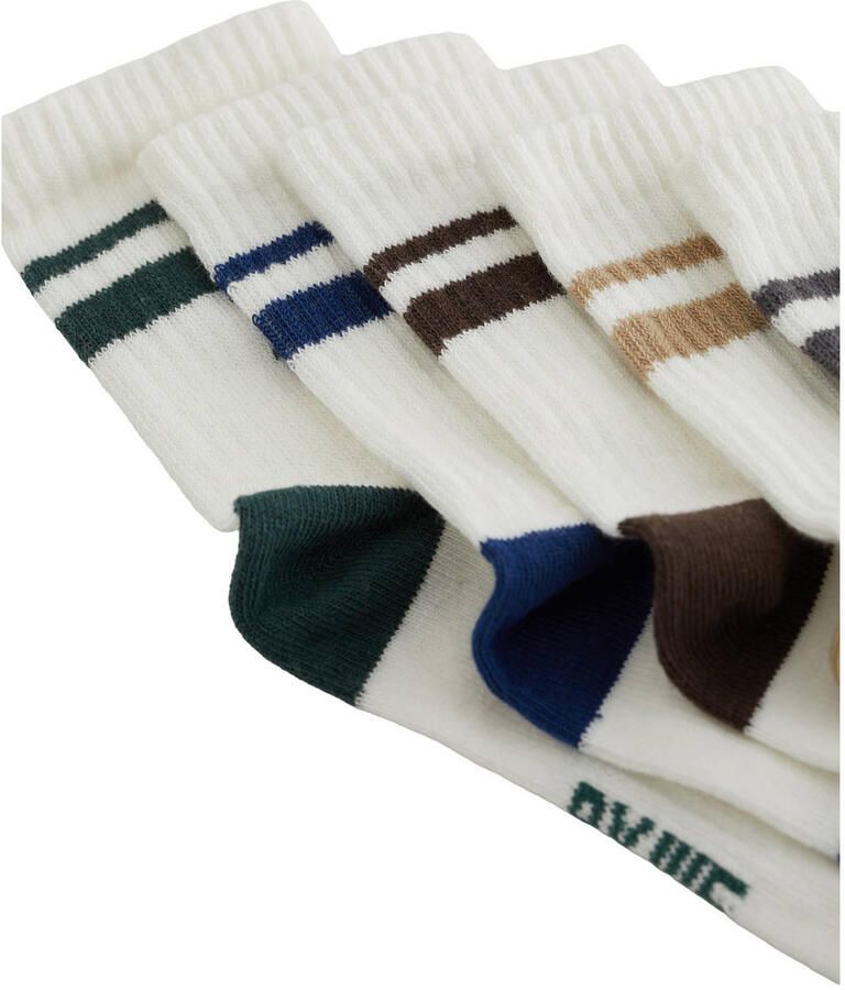 WE Fashion gestreepte sokken offwhite meerkleurig - Foto 2
