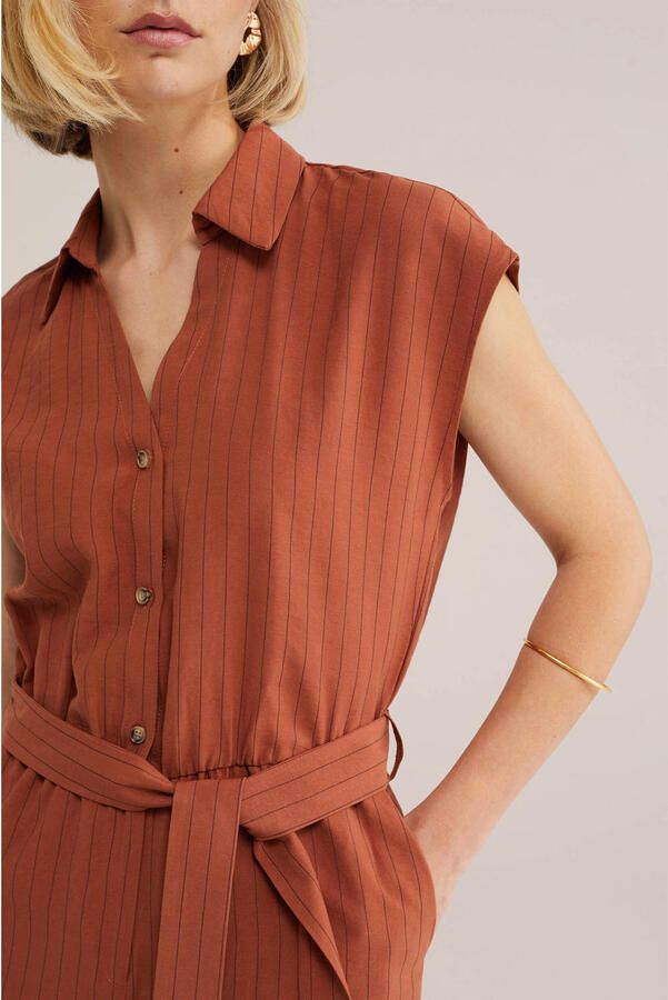 WE Fashion gestreepte straight jumpsuit terra - Foto 2
