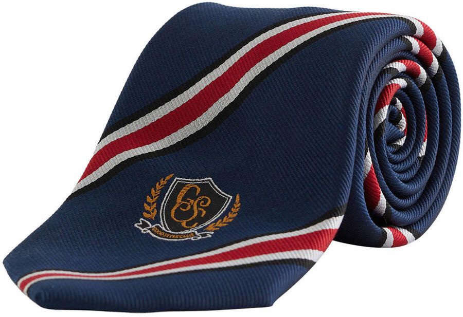 WE Fashion gestreepte stropdas donkerblauw