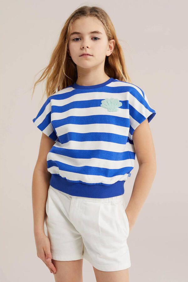 WE Fashion gestreepte sweater marineblauw