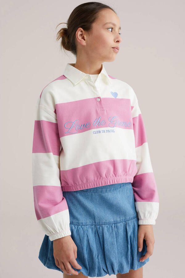 WE Fashion gestreepte sweater roze - Foto 3