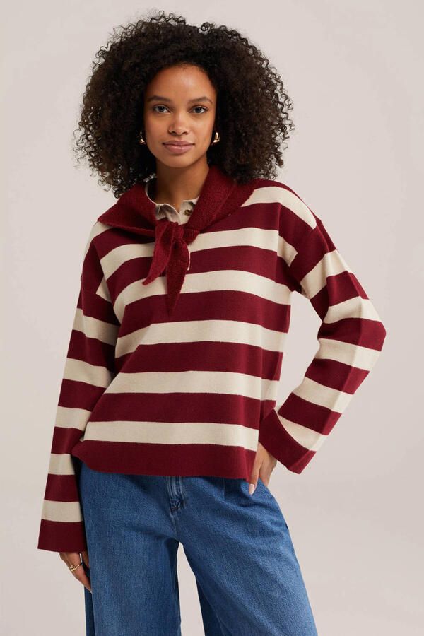 WE Fashion gestreepte trui rood