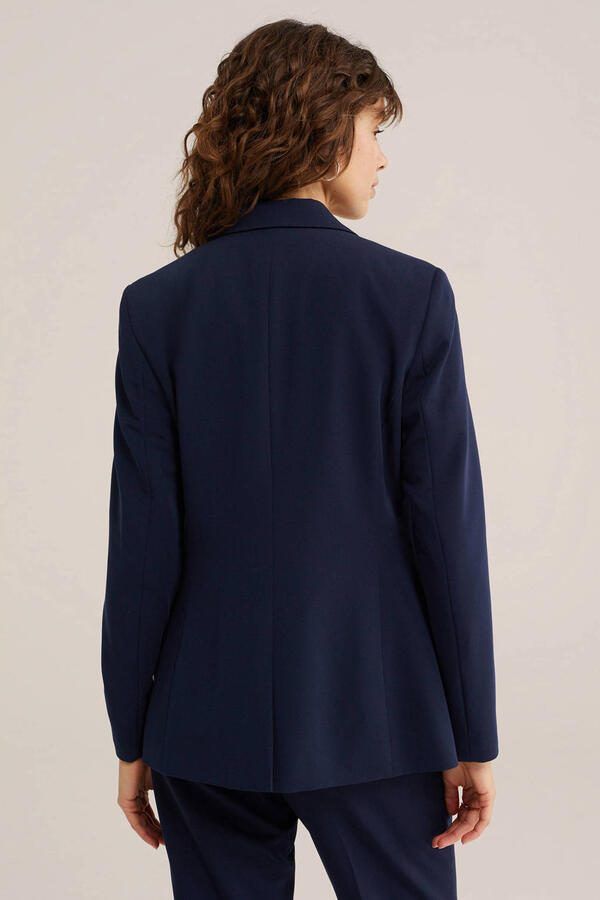 WE Fashion getailleerde blazer donkerblauw - Foto 3