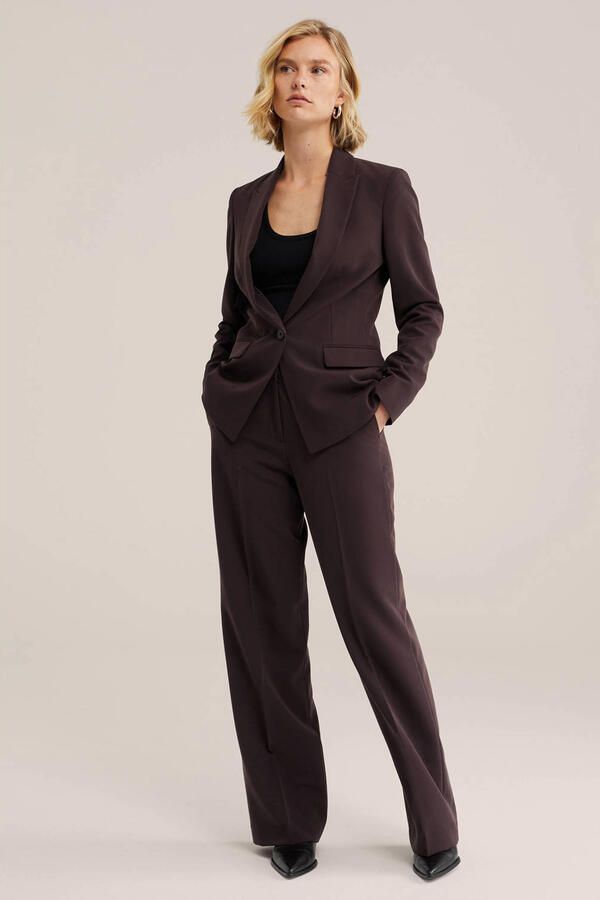 WE Fashion getailleerde blazer met split zwart - Foto 3