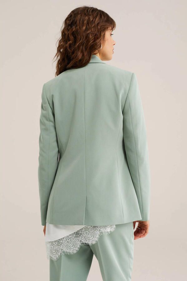 WE Fashion getailleerde blazer mintgroen - Foto 3