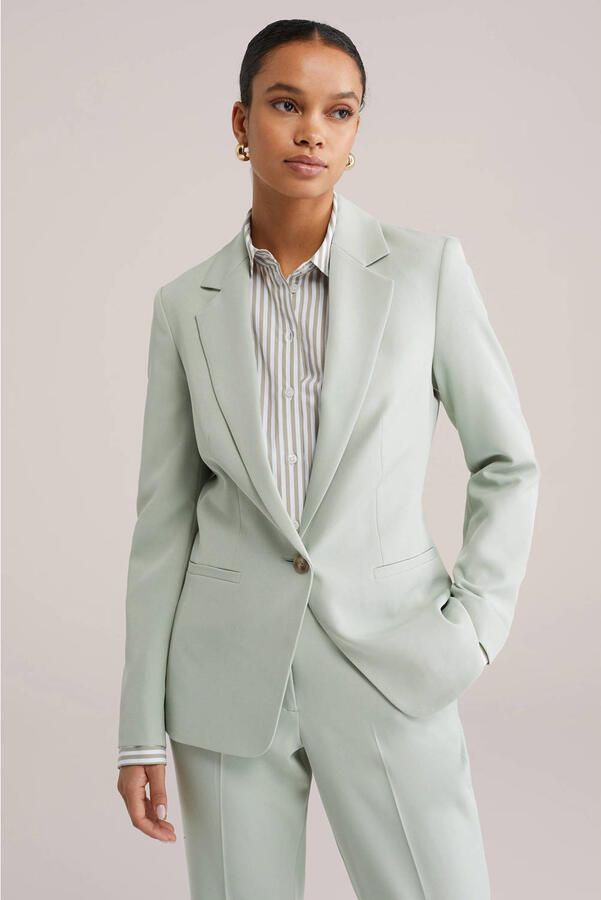 WE Fashion getailleerde blazer mintgroen