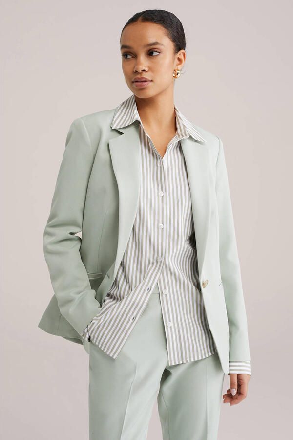 WE Fashion getailleerde blazer mintgroen - Foto 2