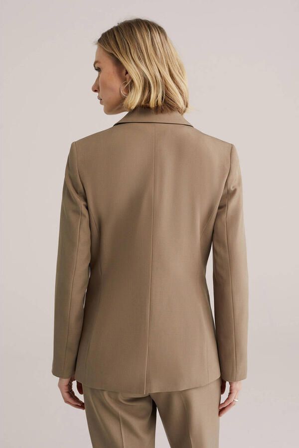 WE Fashion getailleerde blazer taupe - Foto 2