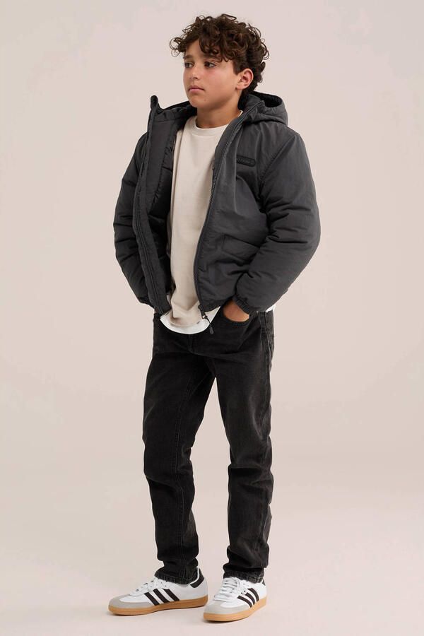WE Fashion gewatteerde winterjas antraciet - Foto 2