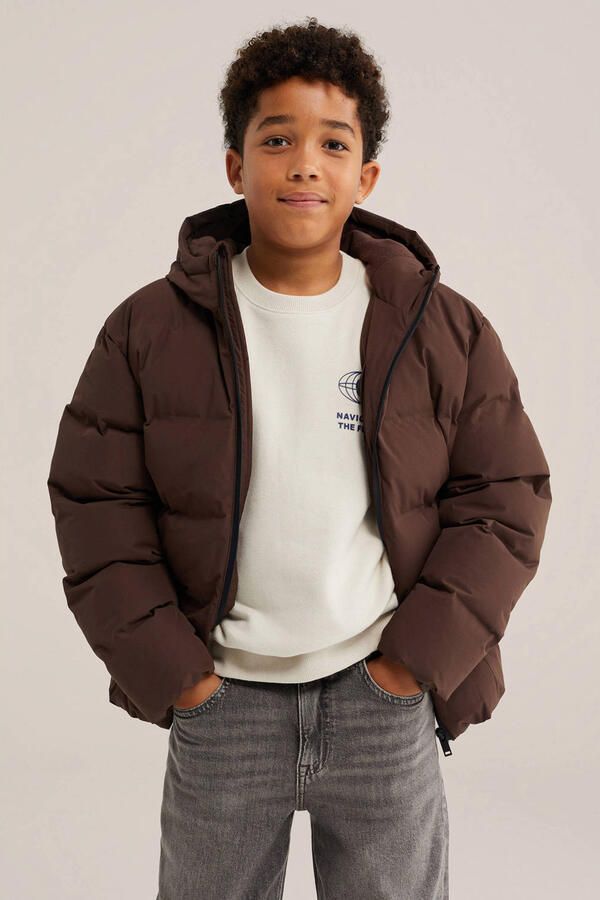 WE Fashion gewatteerde winterjas bruin
