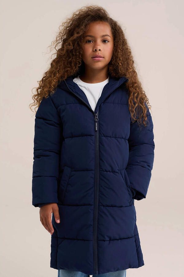 WE Fashion gewatteerde winterjas donkerblauw