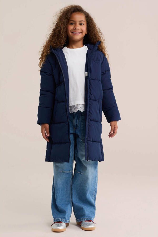 WE Fashion gewatteerde winterjas donkerblauw - Foto 3