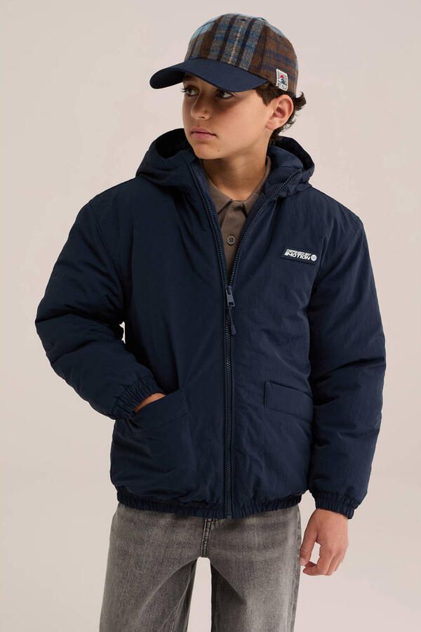 WE Fashion gewatteerde winterjas donkerblauw