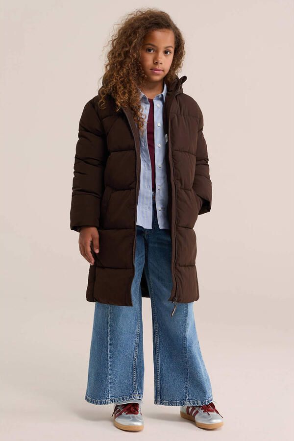 WE Fashion gewatteerde winterjas donkerbruin