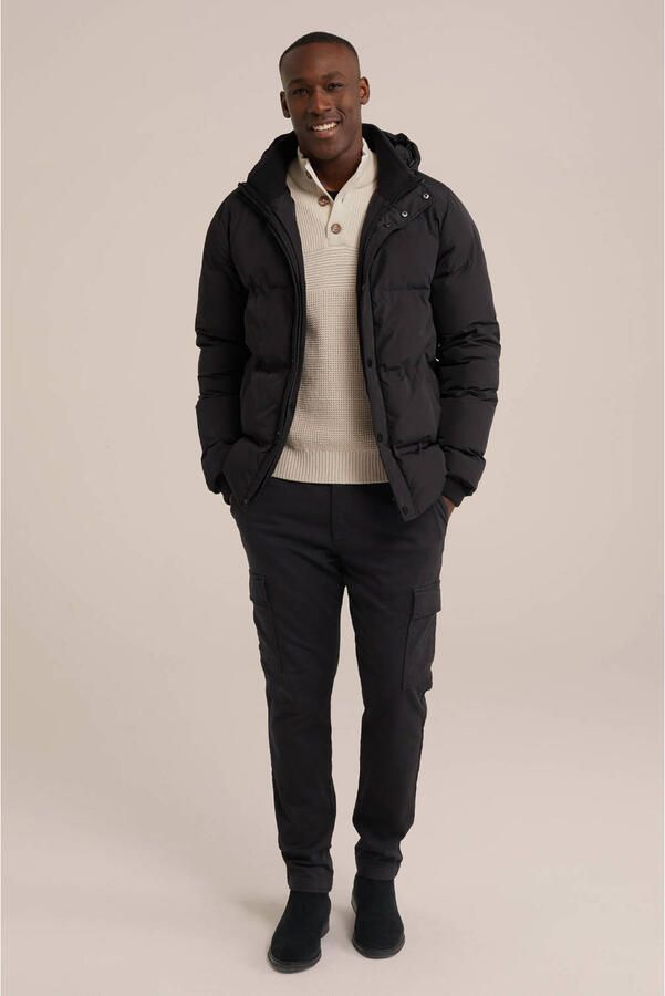 WE Fashion gewatteerde winterjas zwart