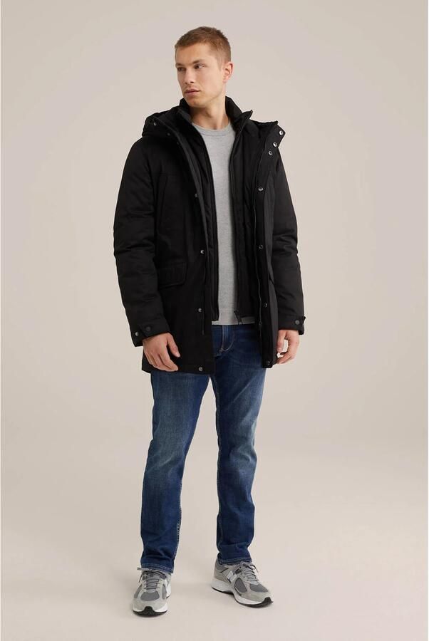 WE Fashion gewatteerde winterjas zwart