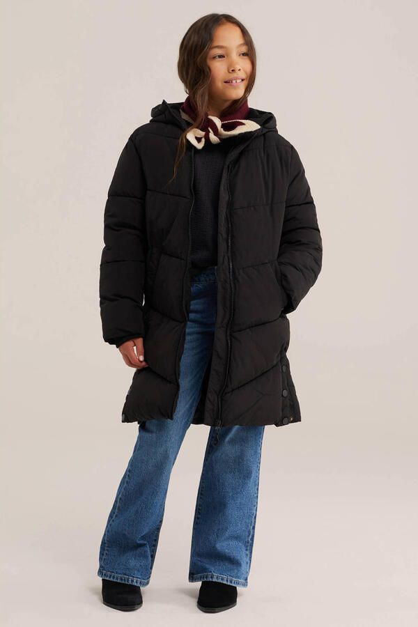 WE Fashion gewatteerde winterjas zwart