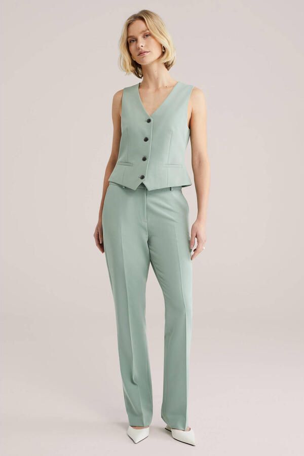 WE Fashion geweven gilet mintgroen - Foto 3