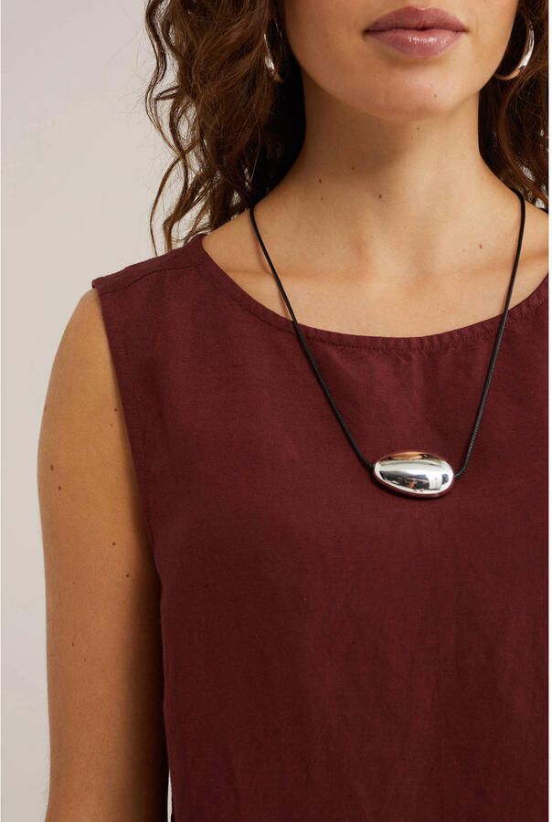 WE Fashion geweven top donkerrood - Foto 2