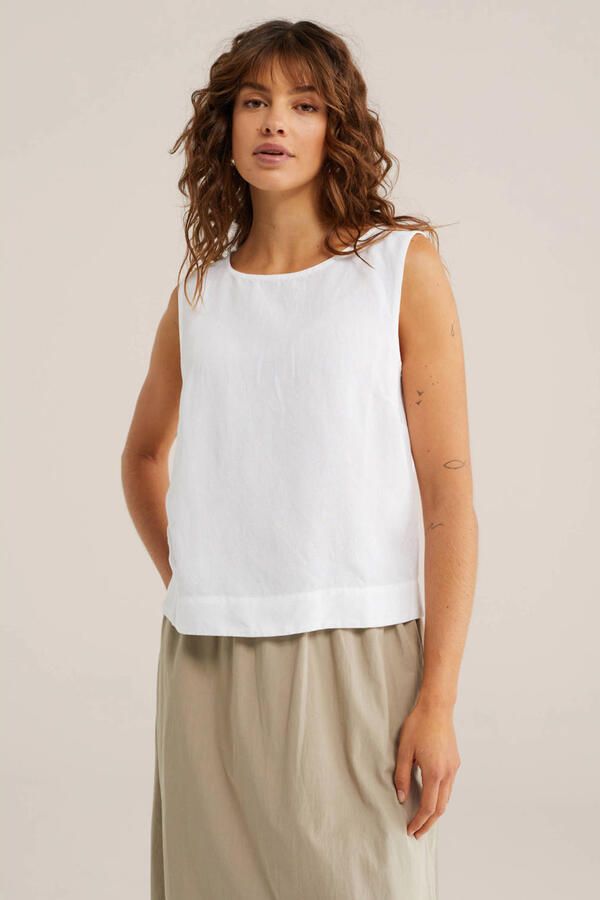 WE Fashion geweven top ecru