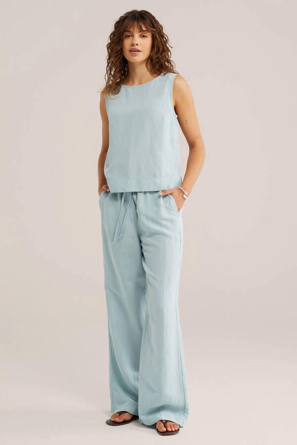 WE Fashion geweven top lichtblauw - Foto 2